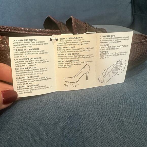 NWT Geox Reddish/Purple Faux-Snakeskin Loafers, Sz 39.5 (9.5) (JJ) - Picture 9 of 10